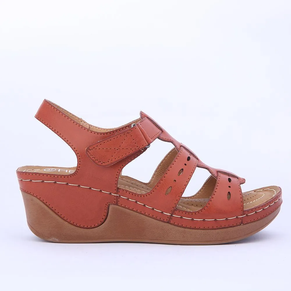Women Wedges Platform Casual Soft Sole Camel Color Lightweight Comfortable Sandals